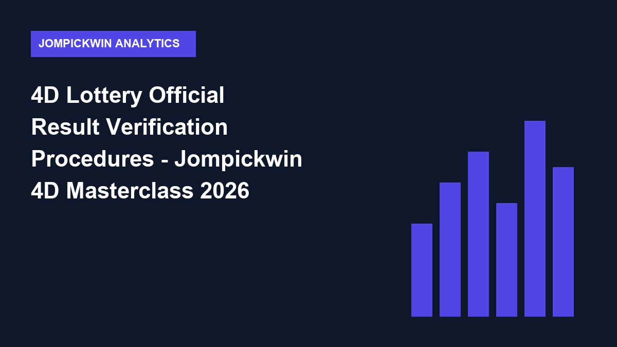 4D Lottery Official Result Verification Procedures - Jompickwin 4D Masterclass 2026